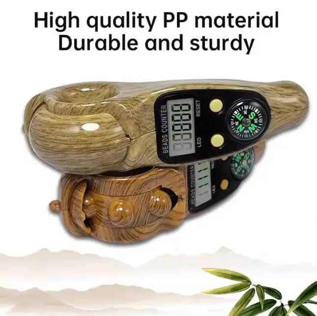 Premium Digital Wooden Tasbeeh Counter with Compass & LED Display Digital Tasbih Counter– Modern Zikr Made Easy