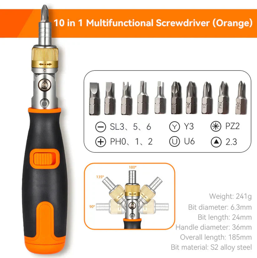 10-in-1 Ratchet Screwdriver Set