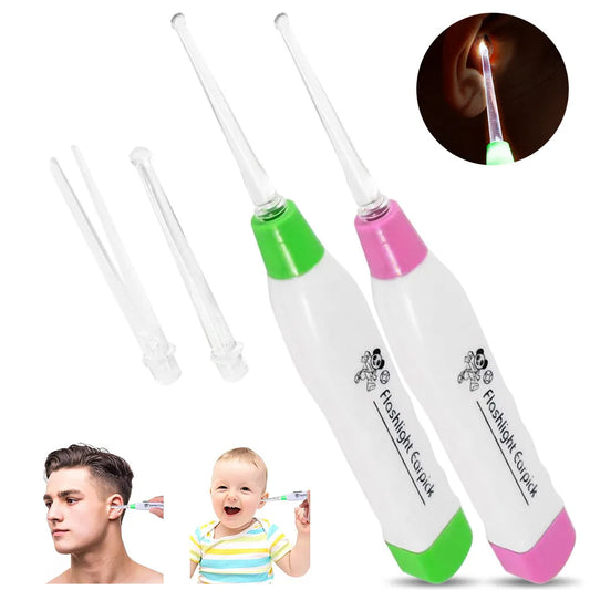 Ear Cleaner Spoon LED Flash Light Ear Wax Curette Picker Wax Dig Remover Ear